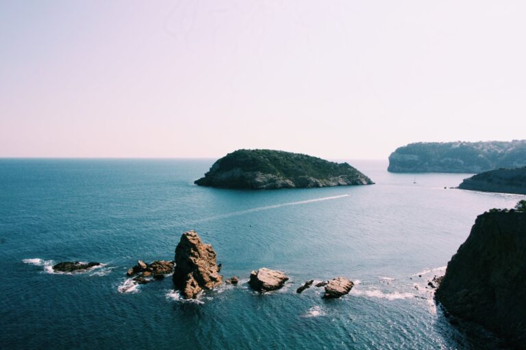 bird s eye view photography of islet